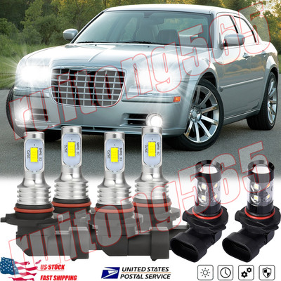 For Chrysler 300C 2005-2009 - 6X White Combo LED Headlight Fog Light Bulbs Kit