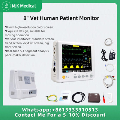 8-inch Professional Patient Monitor - Vital Signs (ECG, SpO2, NIBP, Temp)