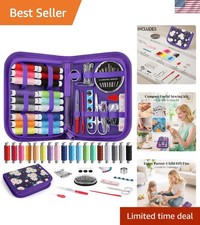 Coser en cualquier lugar! Divertido kit de costura púrpura para niños y adultos - Incluye todo lo que necesitas