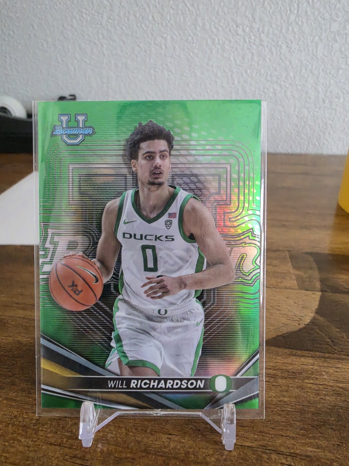 Will Richardson 2022-23 Bowman Chrome U Best Green Refractor /99 Oregon