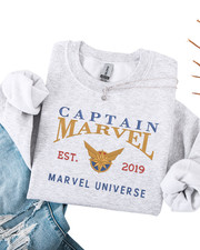 Sudadera Bordada Capitana Marvel: Marvel Superhéroe Capitán Marvel Varsity s