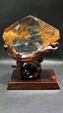 3.92LB Natural rutilated quartz freeform specimen energy healing stand