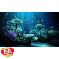Aquarium Background Corals Fish Tank Backdrop Vinyl 36x24 Inch Deep Ocean