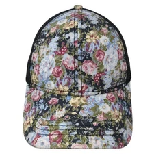 C.C Exclusives Trucker Hat Multicolor One Size Adjustable Floral Mesh Back