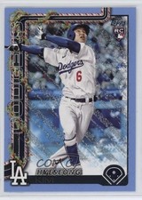 2025 Topps Holiday Holiday Light Blue & White Glitter Hyeseong Kim #H174 15zu