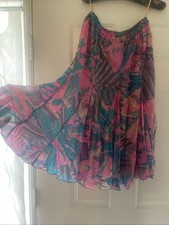 Vintage Judith Ann Creations Silk Floral Sequins Skirt