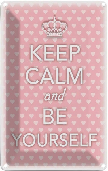 Blechschild 18X12 Cm Keep Calm And Be Yourself Yoga Deko Geschenk Metall Schild-image