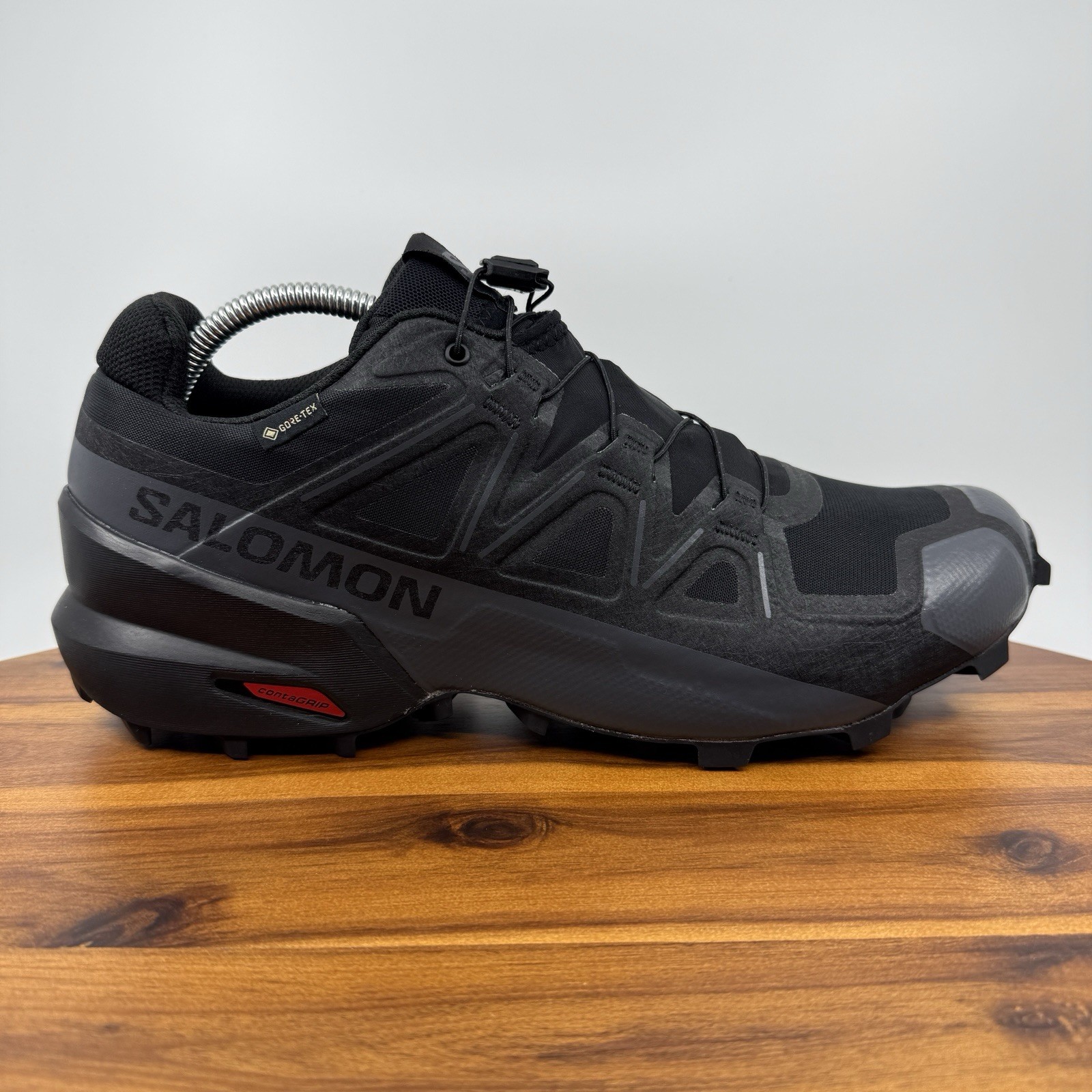 Scarpe Salomon Speedcross GTX da uomo taglia 10 nere tonalità silenziose escursionismo trail outdoor