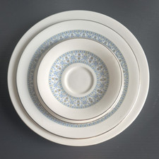 Royal Doulton Counterpoint Bone China 4pc Set Plates & Saucer Vintage