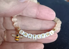 Honeybee Collection Champagne Catseye Bee Grateful Bracelet 