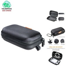 Durable Black Rectangle Hard Case for Earbuds  Charging Cables   Travel Ready