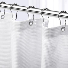 NEATERIZE Shower Curtain White - Hotel Style 72"W x 72"L Pack of 1 ,