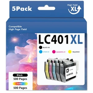 LC401XL Encre de couleur noire compatible pour frère MFC-J1010DW MFC-J1012DW J1170DW