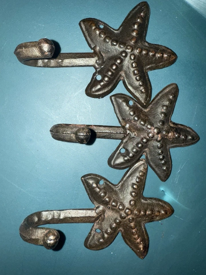 Набор из 3 железных настенных крючков для морских звезд TM - Изображение 2 из 4