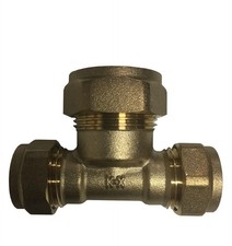 15mm x 15mm x 22mm Compression Reducing Tee - Bag of 10 - FREE Next-Day Delivery