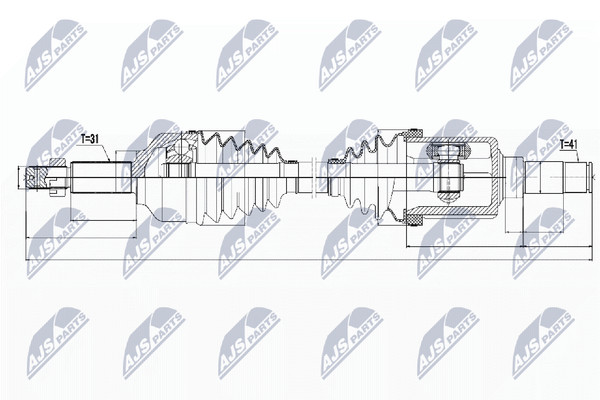 NTY Antriebswelle NPW-FR-073 FüR Ford Transit Custom Tourneo V362 Bus F3 FY FZ-image