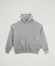 Shaka Wear Heavyweight Garment Dye Double Layer Hoodie Medium Fog Grey Oversized