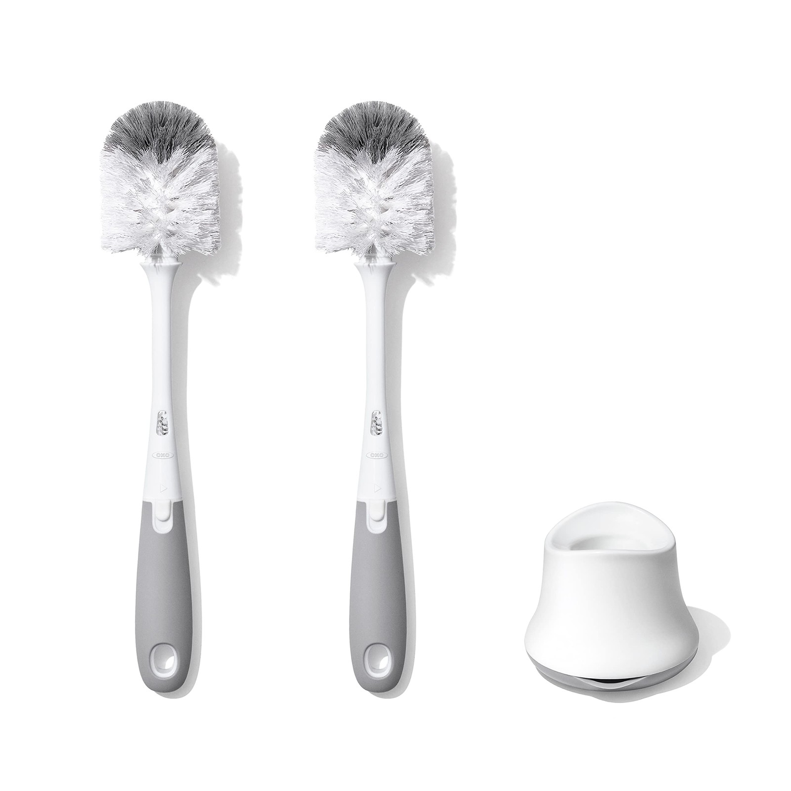 Bottle Brushes Gray 2 Pack OXO Tot Nipple Cleaner Stand