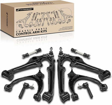 Set of 8, Front Upper Lower Control Arm, Sway Bar Link, Tie Rod End, Compatible
