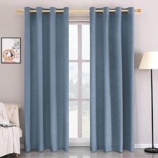 Super Soft Luxury Velvet Curtains for Living 52"W x 72"L Pack of 2 Baby Blue