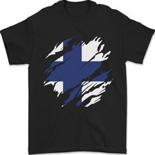 Camiseta de fútbol para hombre Torn Finland Flag Finish Day 100 % algodón