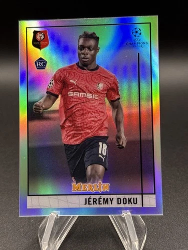 2020-21 Topps Merlin Collection Chrome UCL Refractor Jeremy Doku #64
