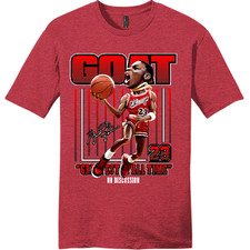 NEW ART SOCIETY MJ GOAT NO DISCUSSION HEATHER RED TEE SHIRT SM-4XL MADE IN USA