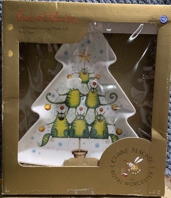 ROYAL WORCESTER Kitty Tree Serving Platter Clare Mackie Tree-Shape (VC560)