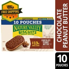 Nature Valley Biscuit Sandwiches Chocolate Peanut Butter, 10 Bars 13.5 oz