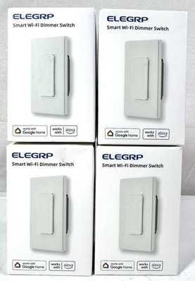 Lot Of 4 Elegrp Smart Wi-Fi Dimmer Light Switches, White, DPR30, 2.4GHz - New