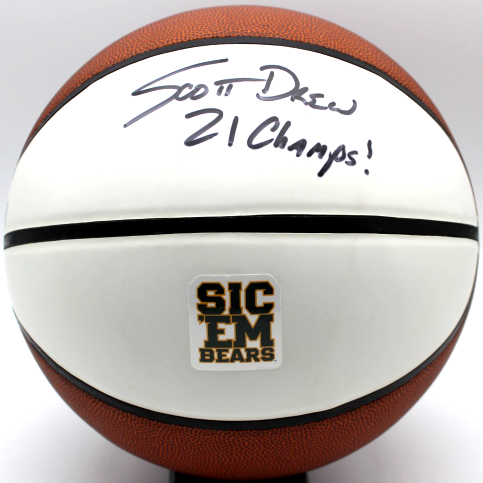 Scott Drew Autographed Signed Baylor Bears Logo Basketball W/Beckett BAS COA BF87275 