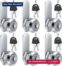 6 Pieces cam Lock File Cabinet Cylinder Cam Lock 1 Key Opens All , 5/8 Inch Key