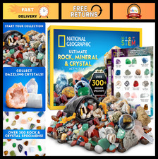 300 Piece Rock Collection Box for Kids - Gemstones, Crystals, Geodes Minerals