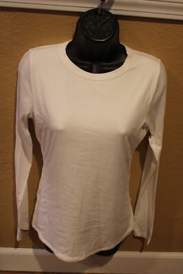 NEW Naked Wardrobe Long Sleeve White Crew Shirt Top Women s XL Butter Soft