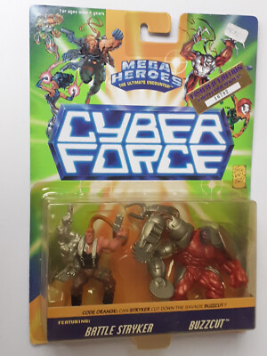 Mega Heroes Cyber Force Battle Stryker/Buzzcut Vintage  Action Figure   OVP  VII