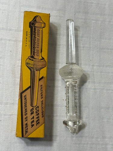 NEW! Vtg. Cory Coffee Brewer Pot 4-8 Cup Glass Vacuum W/ FILTER ROD Original Box - Picture 2 of 24