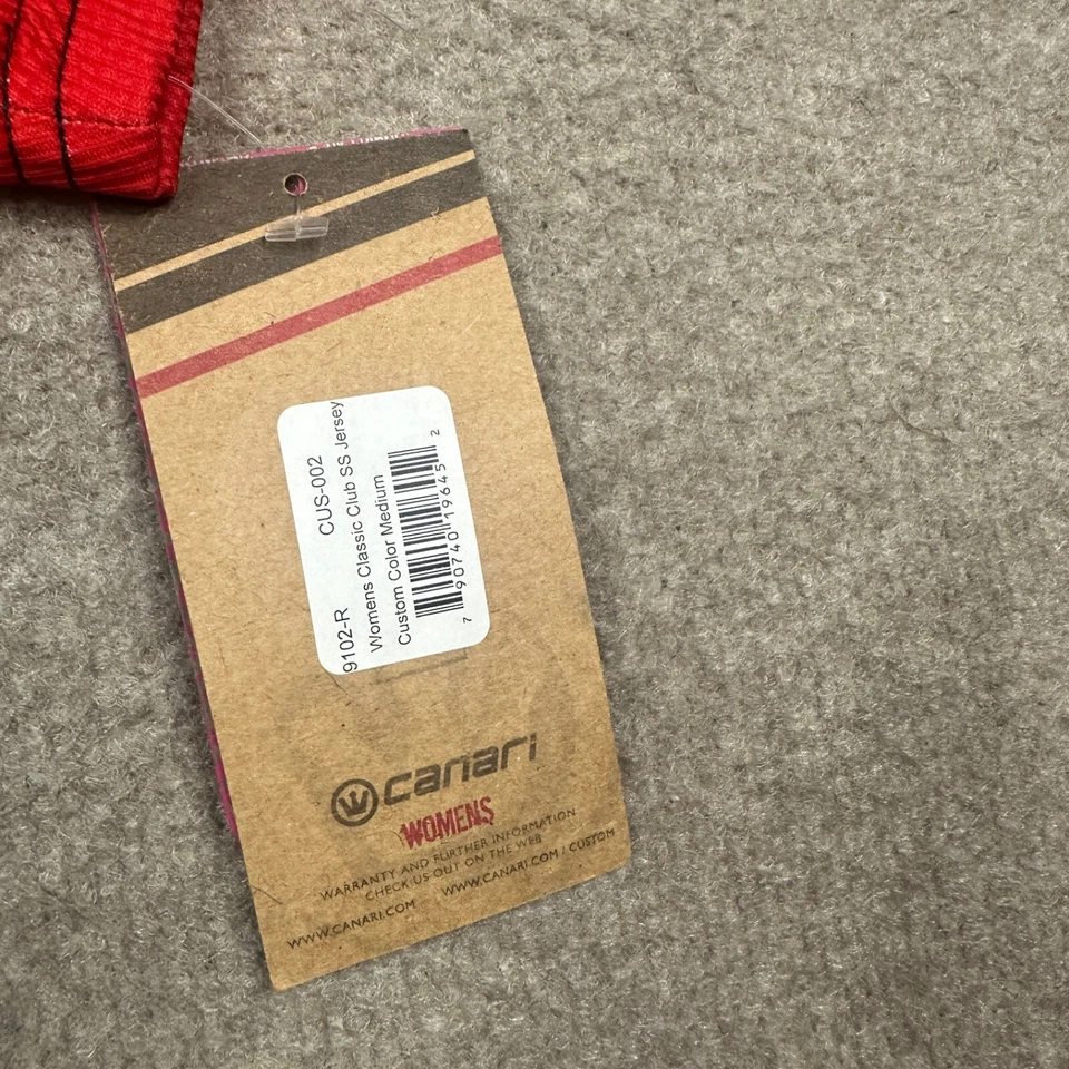 Camiseta deportiva para mujer Canari talla M roja manga corta rendimiento cremallera completa camisa de ciclismo Foto 4 de 4