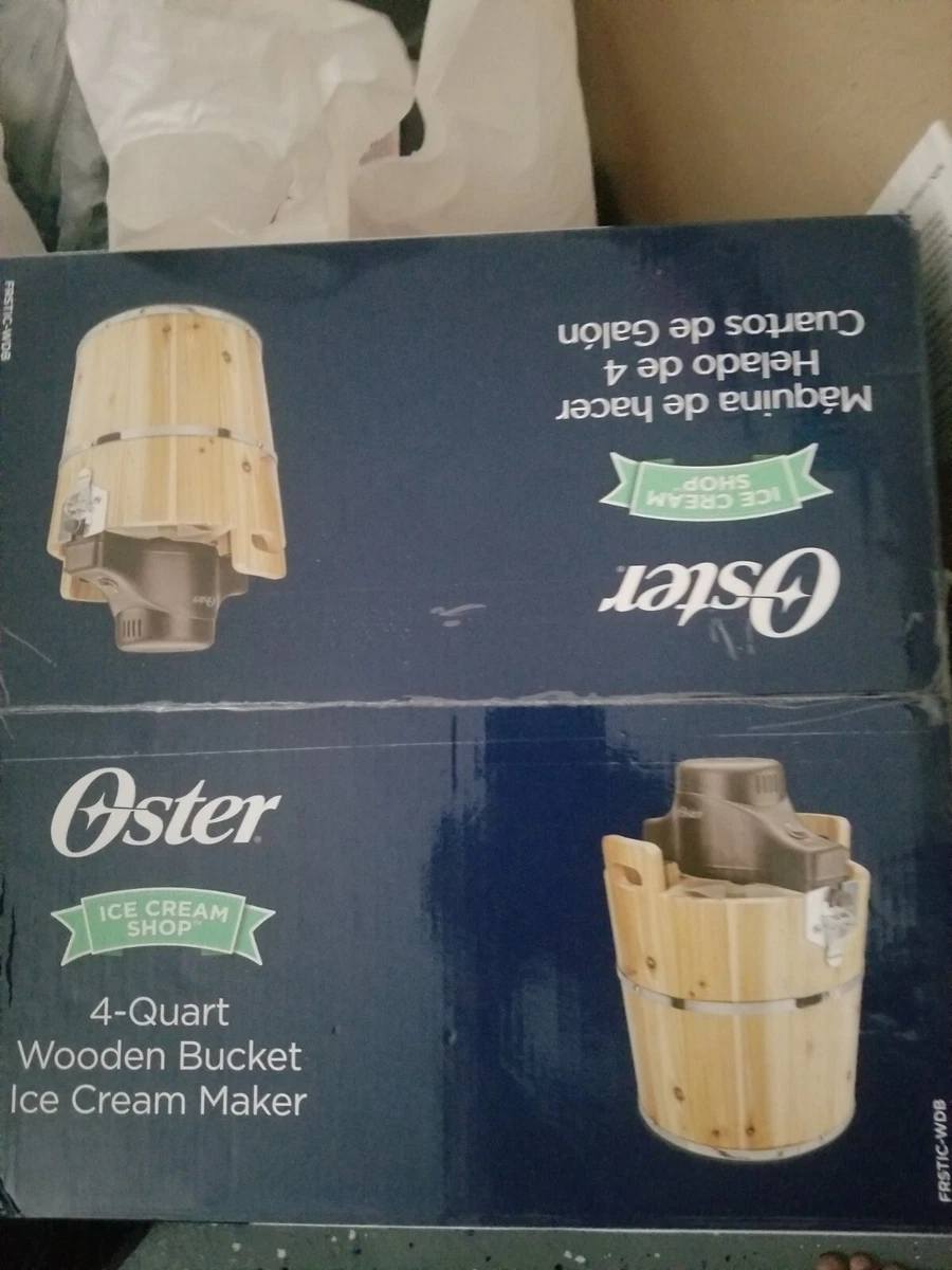 Oster 4 Quart Wooden Bucket Electric Ice Cream Maker FRSTIC WDB