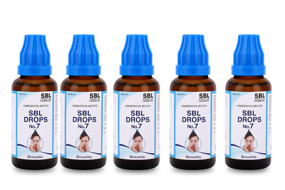 SBL Drops No.7 Sinusitis Relief Nasal Congestion & Headache | 30ml x 5 | USA