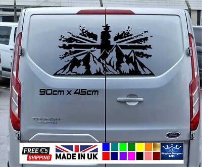 Union Jack Mountain Grafik - geschnitten aus Premium Cast Avery Dennison 800 Vinyl