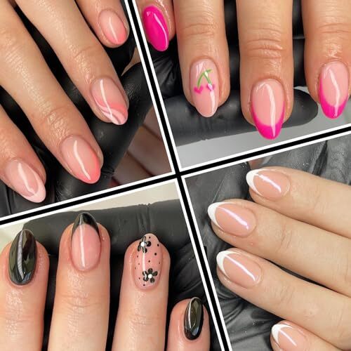 600pc Almond Fake Nails Short Gel x Nails Tips Clear Press on Short Almod - Foto 6 di 7