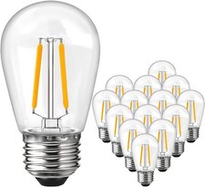 15 Pack E27 2W S14 LED Edison Screw Bulb, 2200K For Outdoor String Lights，Xmas