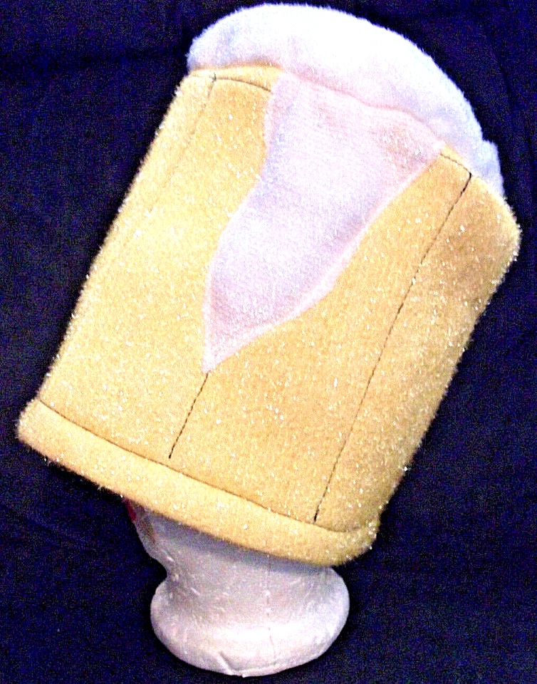 TAZA DE CERVEZA AMARILLA Espumosa Blanca HALLOWEEN Disfraz Adulto Unisex 23" AJUSTADO Gorra Sombrero Foto 4 de 4