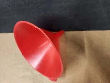 Red Pastic Funnel 8 inch Diameter 7 Inch Tall New