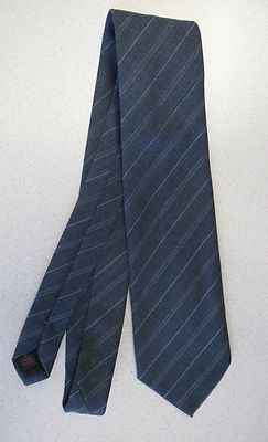 Men's Tie Wool Eredi Chiarini Grey conservative stripes Made in Italy 