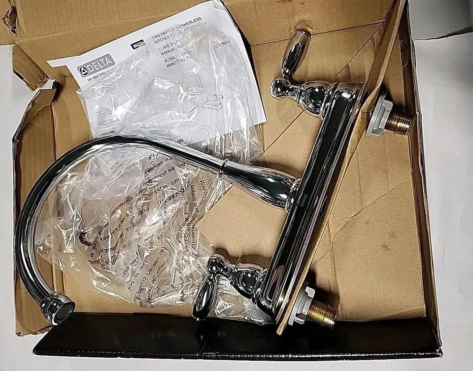 Delta Foundations 2-Handle Kitchen Faucet in Chrome 21987LF **Open BOX** - Image 4 of 4