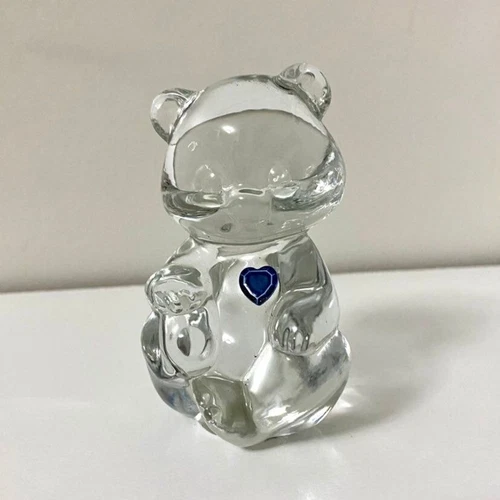 Fenton Art Glass Bear Figurine Birthday Sapphire Blue