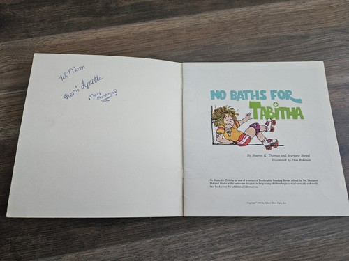 RARE 1982 No Baths For Tabitha - Sharon Thomas & Marjorie Siegel Children’s Book - Picture 7 of 10