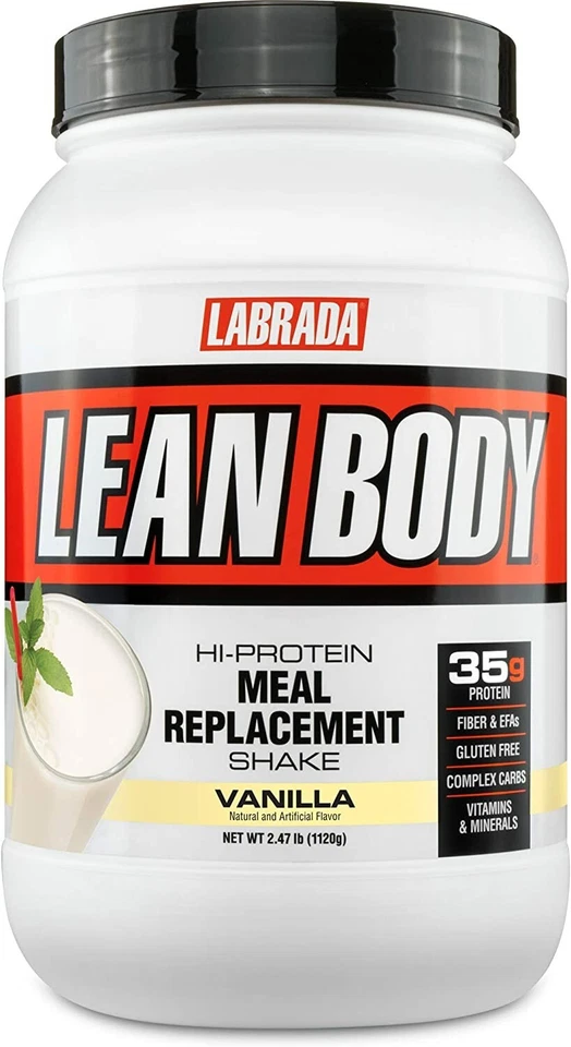 Batido de reemplazo de comidas Labrada Lean Body Hi Protein 2,47 lb tinas elige sabor nuevo Foto 4 de 4