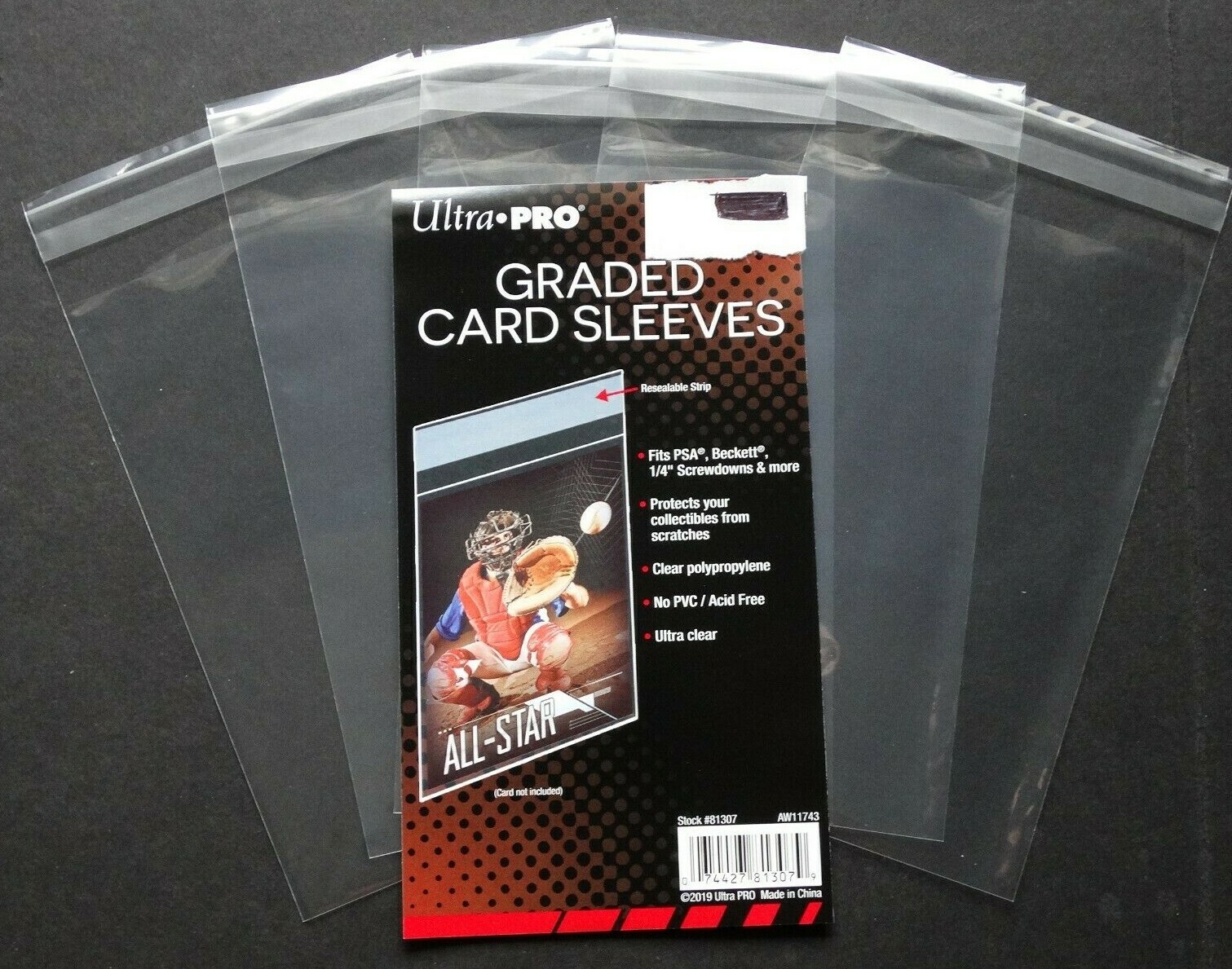 (5 Loose Sleeves) Ultra Pro Resealable Graded Card Sleeves For Trading